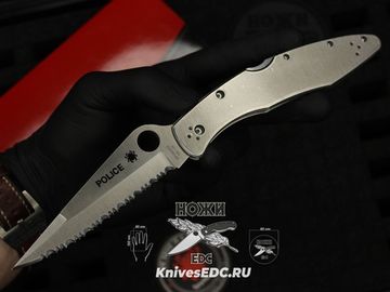 Складной нож Spyderco Police C07S c клинком из стали VG-10, рукоять Stainless Steel (разборный)