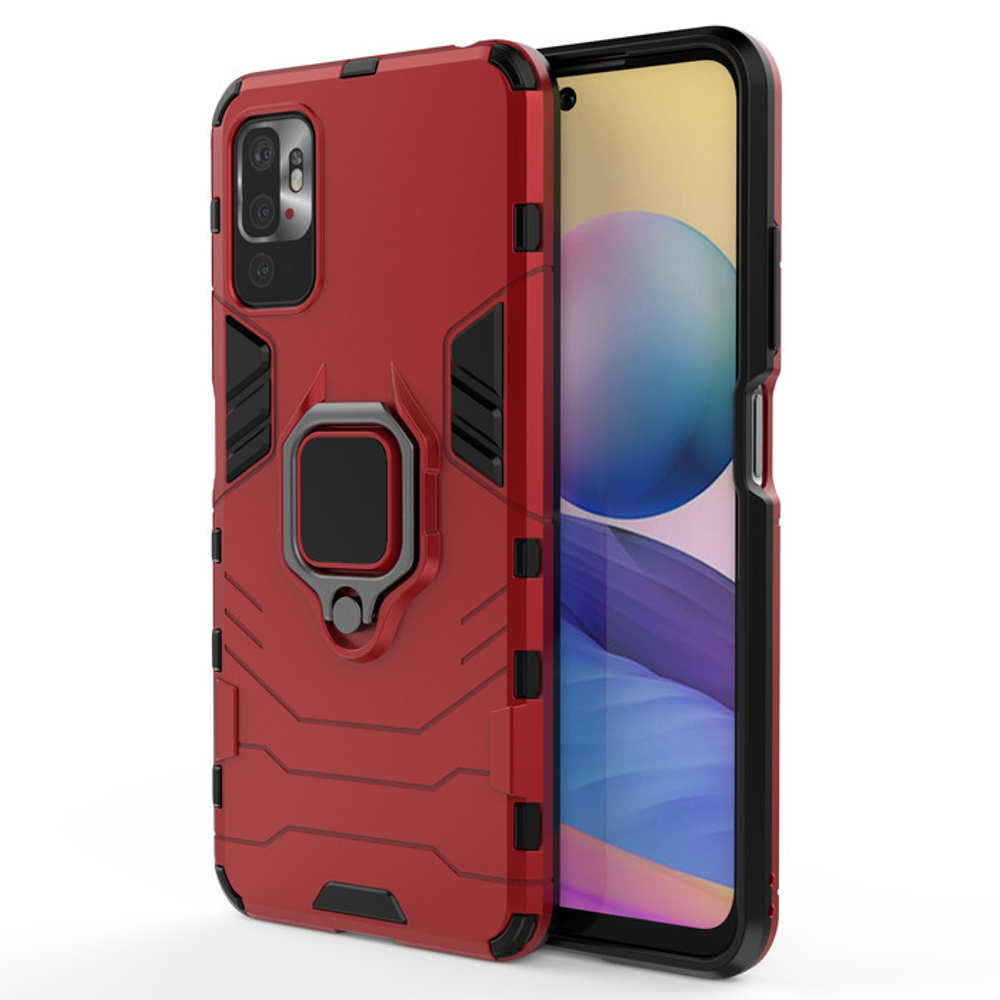 Противоударный чехол с кольцом Panther Case для Xiaomi Poco M3 Pro / Redmi Note 10 5G