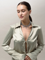 Чокер "Delicacy Shine" cotton pearl Dark Grey