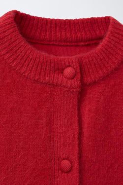 ZARA Х BENSIMON ® ТРИКОТАЖНЫЙ КАРДИГАН, КРАСНЫЙ