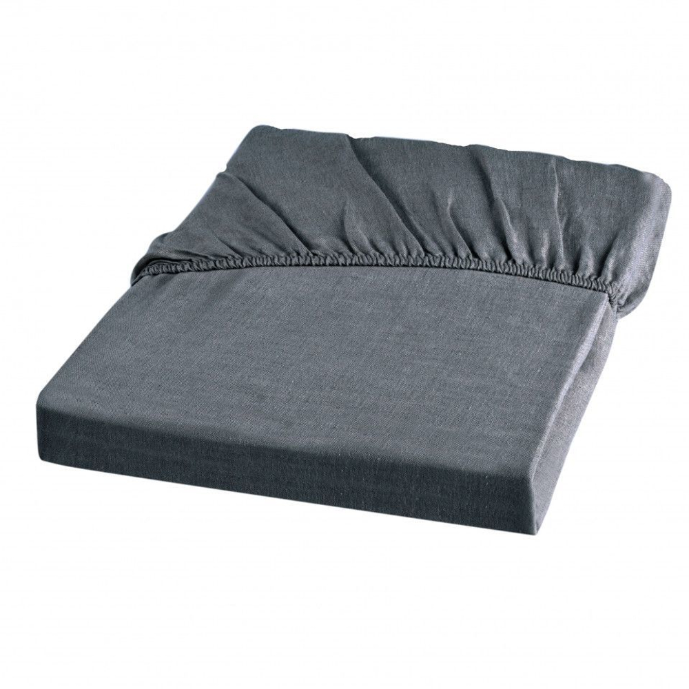 Простыня на резинке 160х200х45 Hamam Wrinkle Washed серая Турция