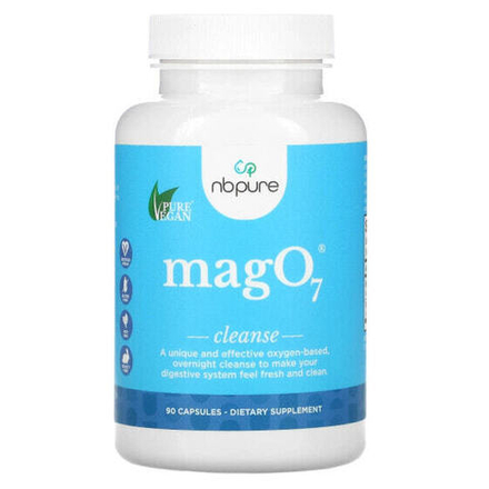 Магний NB Pure, MagO7, средство для чистки и детоксикации пищеварительного тракта, 90 капсул