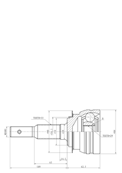 ШРУС наружный  DAEWOO Lanos/Nexia (DOHC)/Espero (33/29 шл) GANZ GIK04048