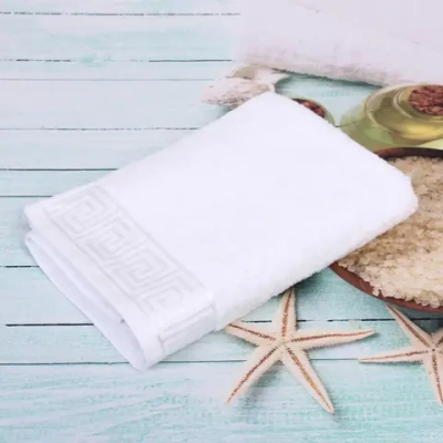 Полотенце махровое 70*140см «POSEIDON» цвет белый 01000 плотность 450гр/м2 с петелькой-подвесом