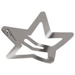 Заколки для волос НАБОР 10 шт., 3,5 см, клик-клак, звездочки, глянцевый, серебристый, MONTE VITA, 457083