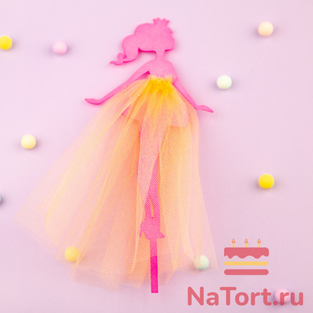 Топпер «Принцесса №2» (фуксия, цвет ткани в ассортименте)