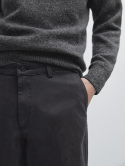 Massimo Dutti Зауженные брюки с начесом, серый