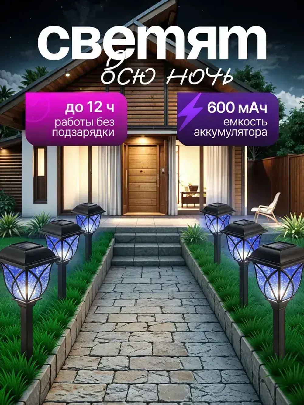 Садовые светильники на солнечных батареях