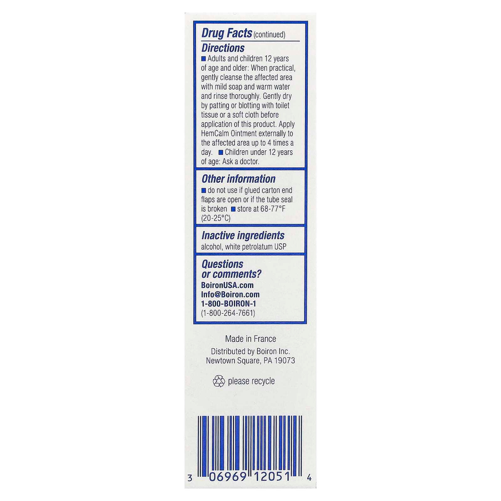 Boiron, HemCalm™, мазь от геморроя, 30 г (1 унция)