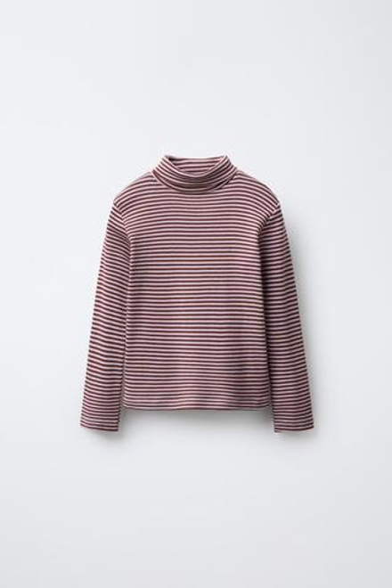 ZARA ФУТБОЛКА С ВЫСОКИМ ВОРОТНИКОМ, РОЗОВЫЙ