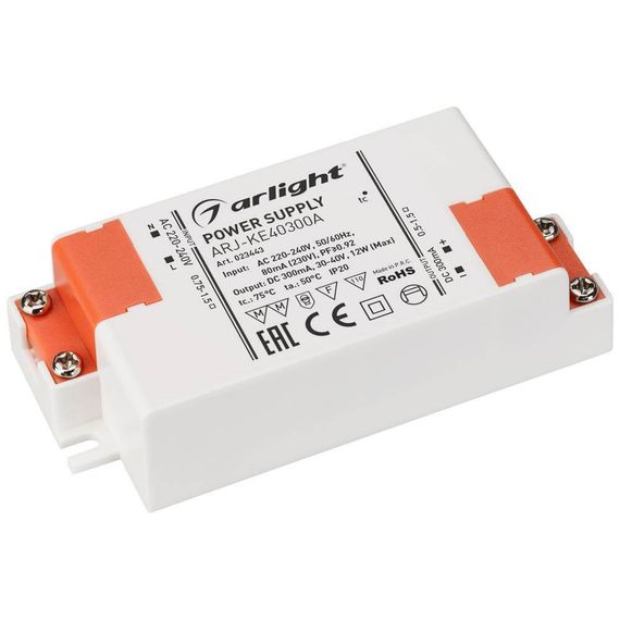 Драйвер Arlight ARJ-KE40300A 30-40V 12W IP20 0,3A 023443