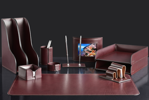 Органайзер настольный LUX 11 предметов из кожи Full Grain Brown