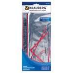 Набор чертежный большой BRAUBERG "Crystal" (линейка 30 см, 2 угольника, транспортир), выделенная шкала, 210297