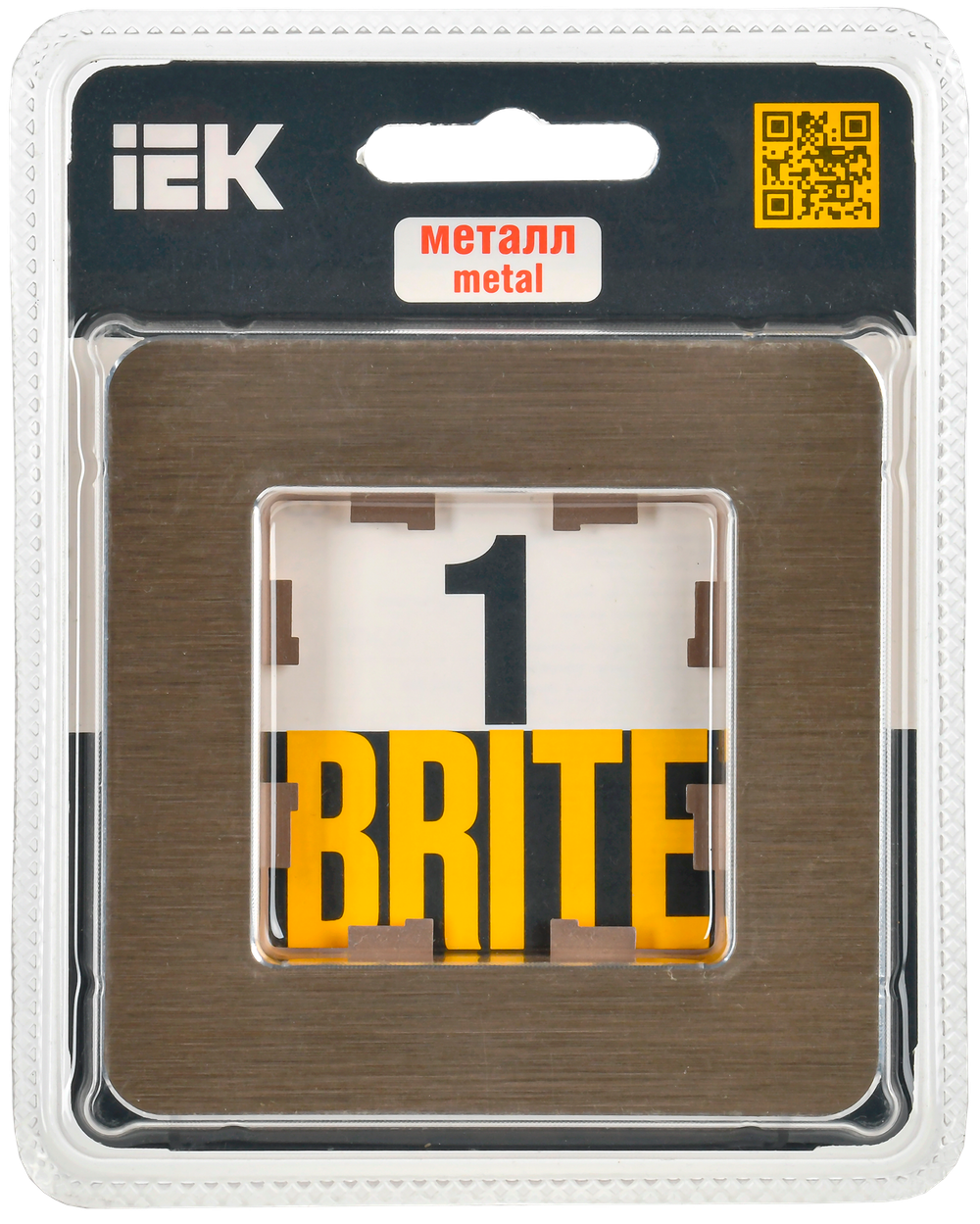 BRITE Рамка 1-местная РУ-1-1-Бр металл шампань RE AL IEK