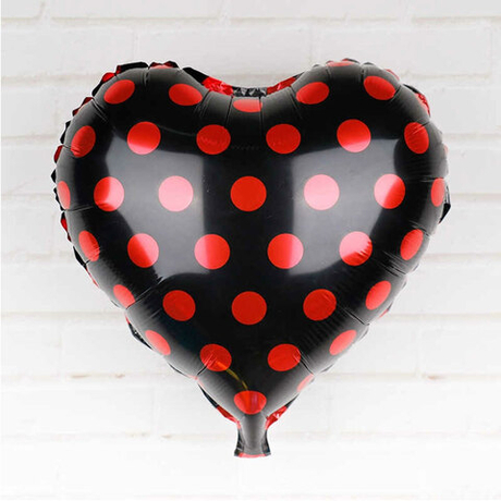 Сердце Горошек. Черное.