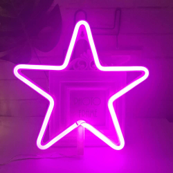 Световая фигура "Звезда" розовая 28х28 см