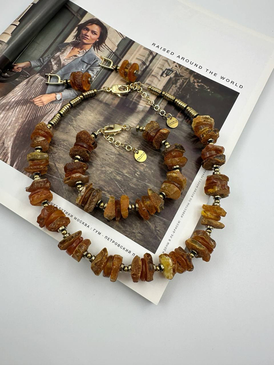 Браслет "Янтарь", оттенок золото