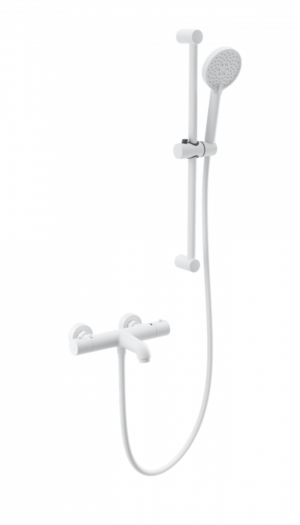 Смеситель для ванны с душевым гарнитуром и термостатом WONZON & WOGHAND, Белый матовый (WW-C2006-A-MW)