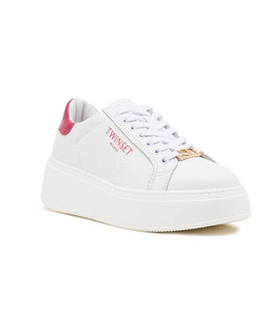 Кожаные кроссовки TWINSET - белый(241TCP050)