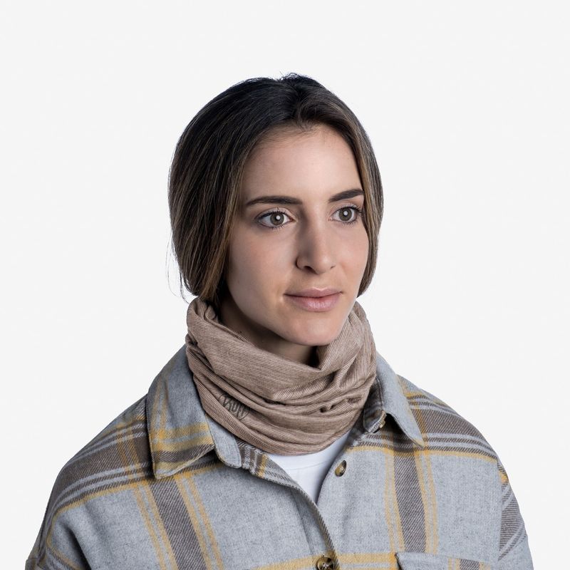 Тонкий шерстяной шарф-труба Buff Wool lightweight Pebble Multi Stripes Фото 2