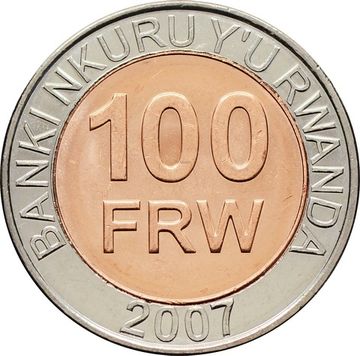 100 франков 2007 Руанда