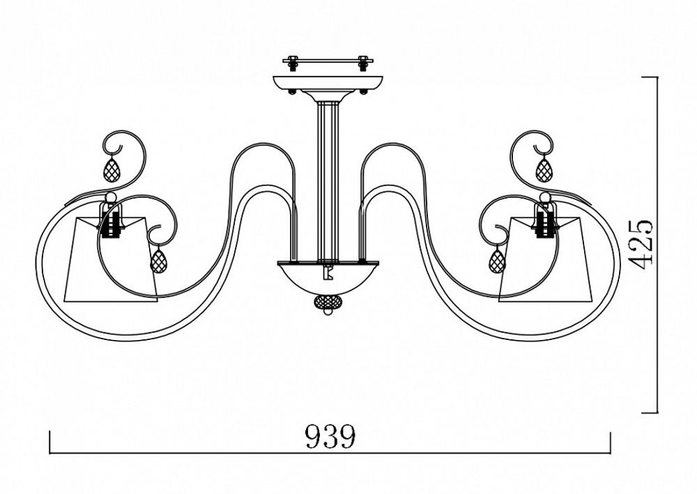 Люстра на штанге Freya Simone FR2020-CL-07-CH