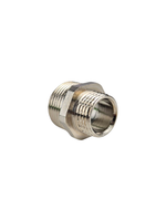 Ниппель переходной, латунь, наружная резьба 3/4"х1/2", никель, RTP