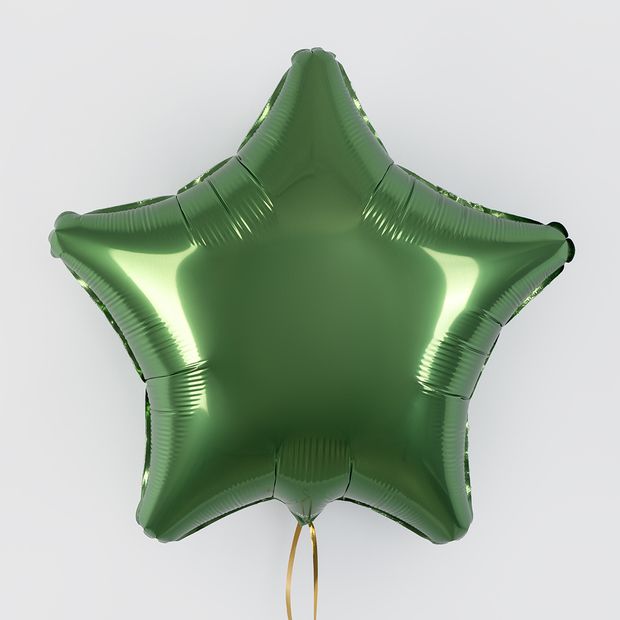 Ag Шар Звезда 19''/48 см, Зеленый мох, Бохо (БГ-17)