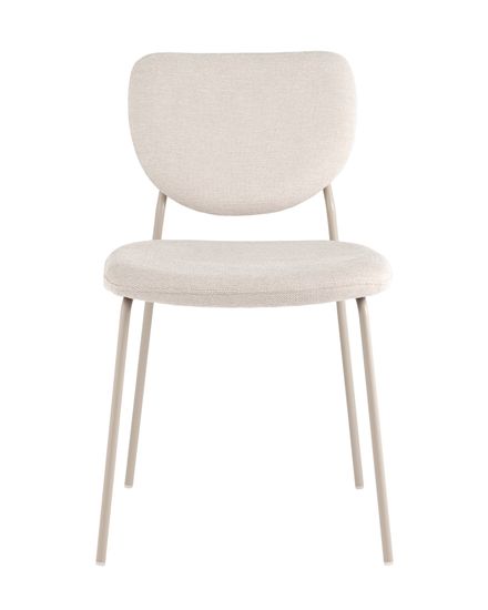 Стул обеденный Gigi шенилл бежевый кремовые ножки