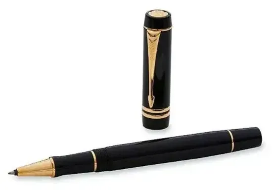 Ручка-роллер Parker Duofold T74, цвет: Black GT, стержень: Fblack, S0690470