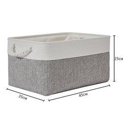 Корзина текстильная для хранения, вещей, белья, игрушек, документов, кофр 45х35х25см, серая