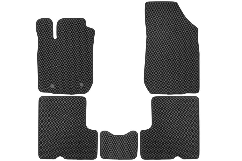 Коврики в салон для EVA RENAULT Logan (I, Ir) 2004-2015, Sandero (I) 2009-2014, LADA Largus (I, Ir) 2002-2020(черная окантовка), 5шт. EVA.B.0504102522110K