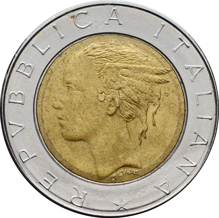 500 лир 1982-2001 Италия XF-AU