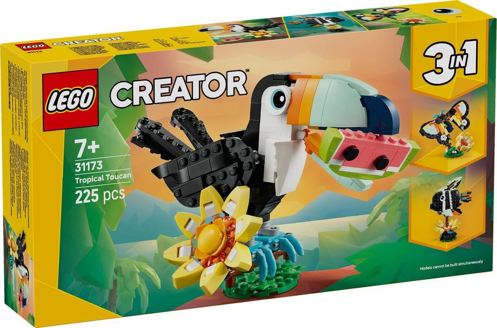 Конструктор LEGO Creator 31173 лего Дикие животные: Тропический тукан — 3в1, 7+