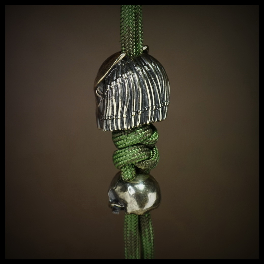 Темлячная бусина "Хищник + Черепок" для ножей , биметалл и мельхиор