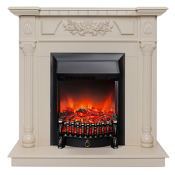 Электрокамин RealFlame Dacota WT белый дуб с очагом Fobos Lux Black