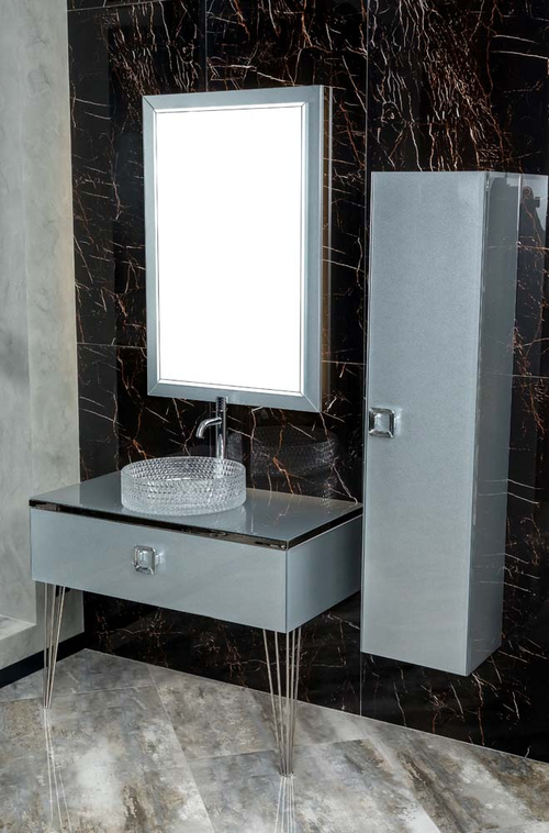 Armadi Art Столешница стекло 100см прямая Серебро Lucido