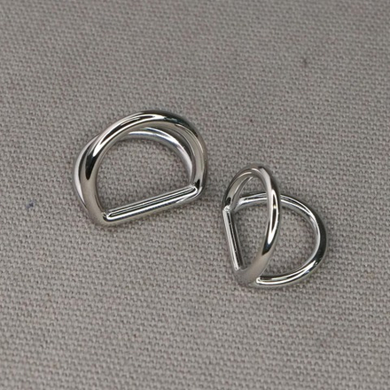 Двойное полукольцо  нерж. сталь 13/15 мм