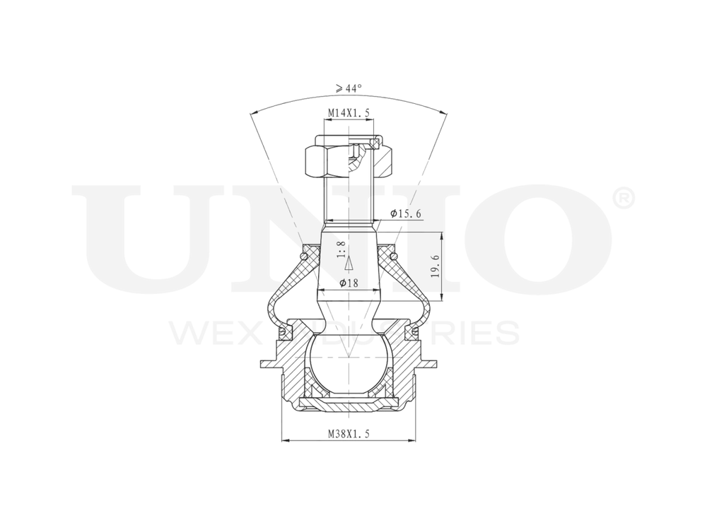 Опора шаровая передняя нижняя UNIO SSP-20148