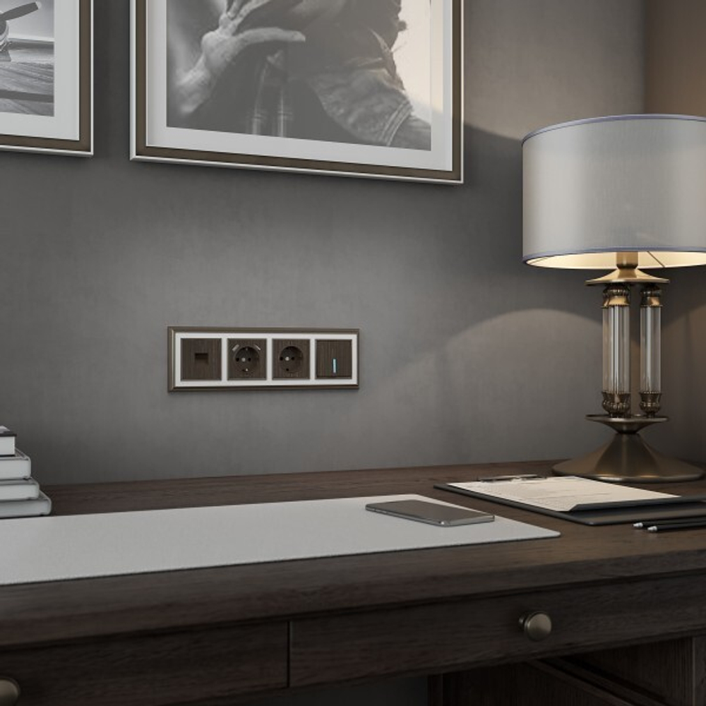 Клавиша для выключателя с подсветкой бронзовый