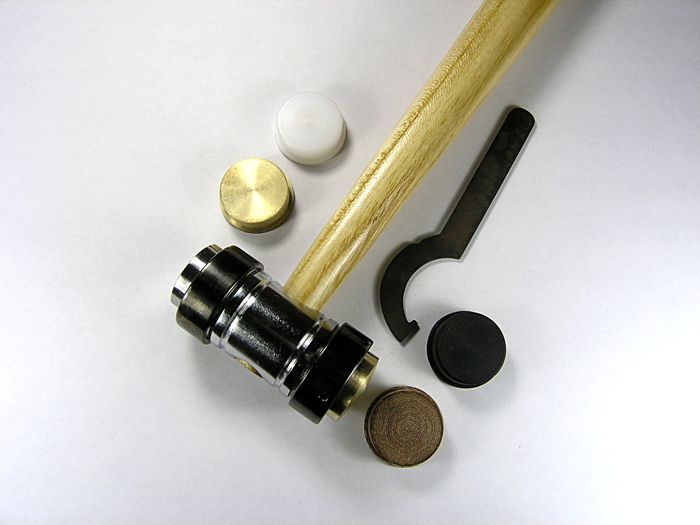 Молоток ювелирный со сменными (5 типов) рабочими поверхностями 25 см