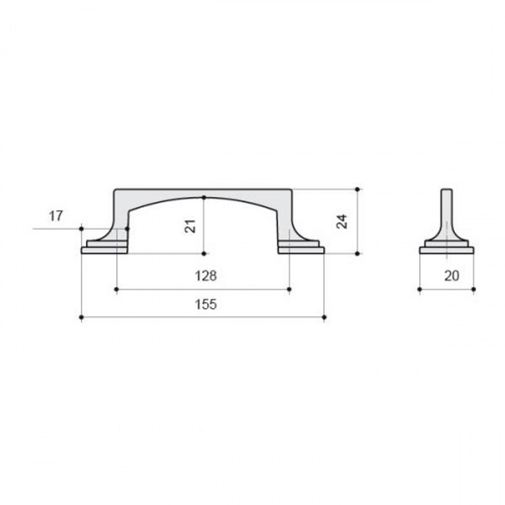 Ручка-скоба 128мм, отделка бронза матовая