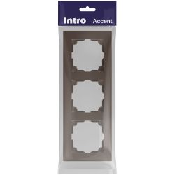 Рамка для розеток и выключателей Intro Accent 6-503-08 на 3 поста, СУ, бронза | Intro