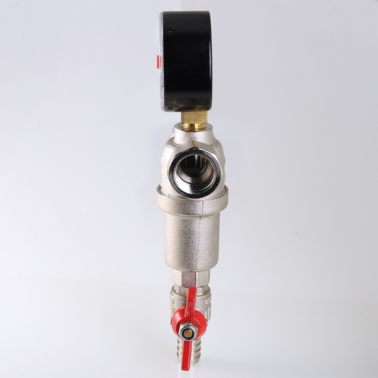 Фильтр промывной Valtec 3/4" 500/100 мкм с манометром (VT.390.N.05)