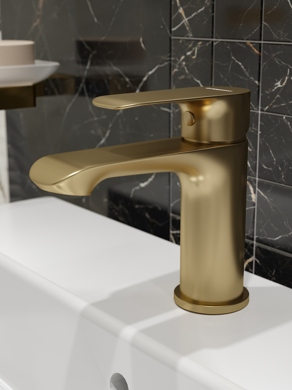 Смеситель для раковины STWORKI Копенгаген S42010GM матовое золото