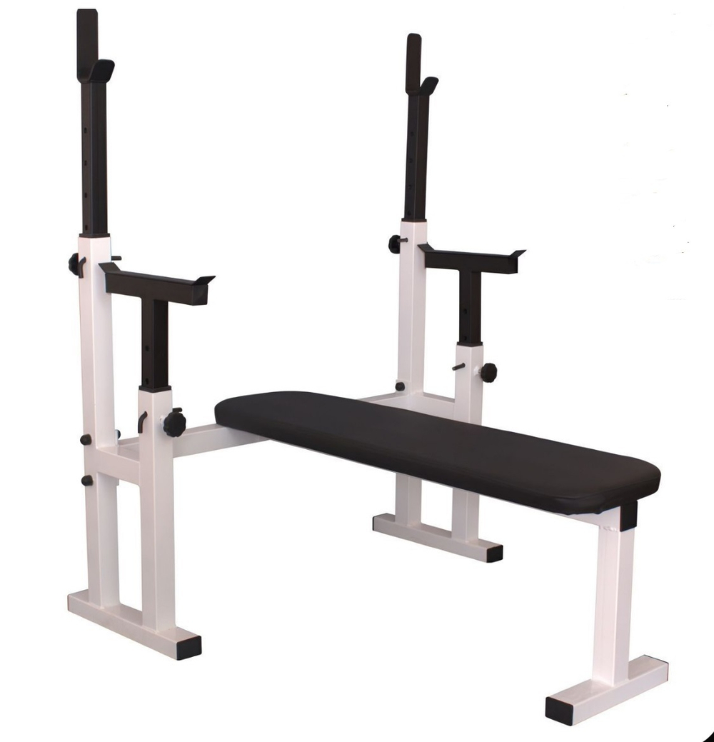 Скамья со стойками неотделимая "Атлант" Белая