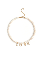 Колье с буквами "Love" из жемчуга Gold