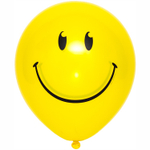 Шар латексный 25см Улыбка (Желтый)