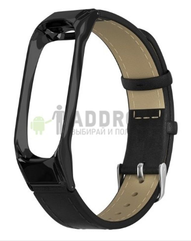 Ремешок кожаный Mijobs Leather Wristband Plus для Xiaomi mi Band black