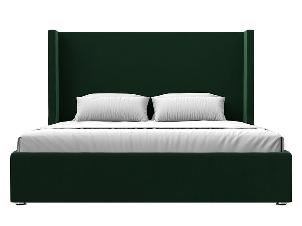 Кровать интерьерная Ларго 180, Зеленый, Велюр, 120725